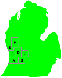 Map of the 7 studied counties